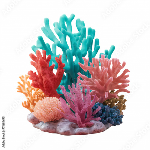 Coral reef sea coral reef cut out isolated on transparent background