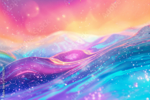 abstract water surface with colorful bokeh effect - abstract background