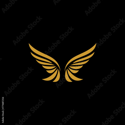Wings logo collection - golden auto wings logo template