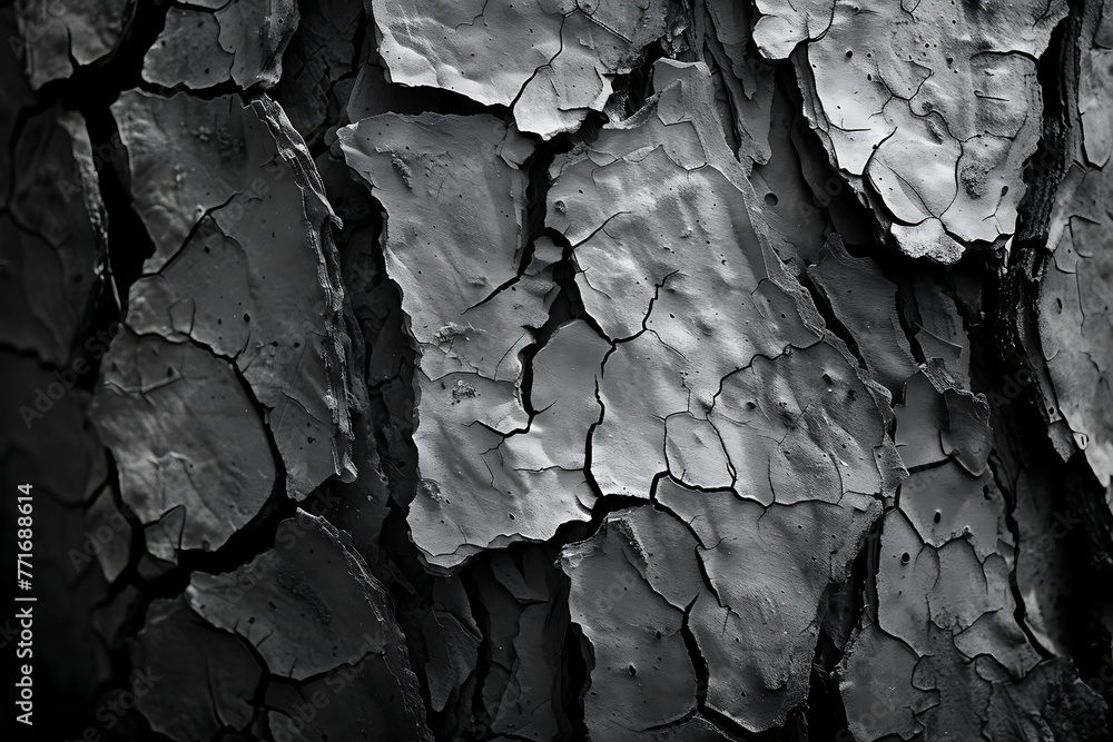 : A close-up of a tree bark with contrast between light and dark areas