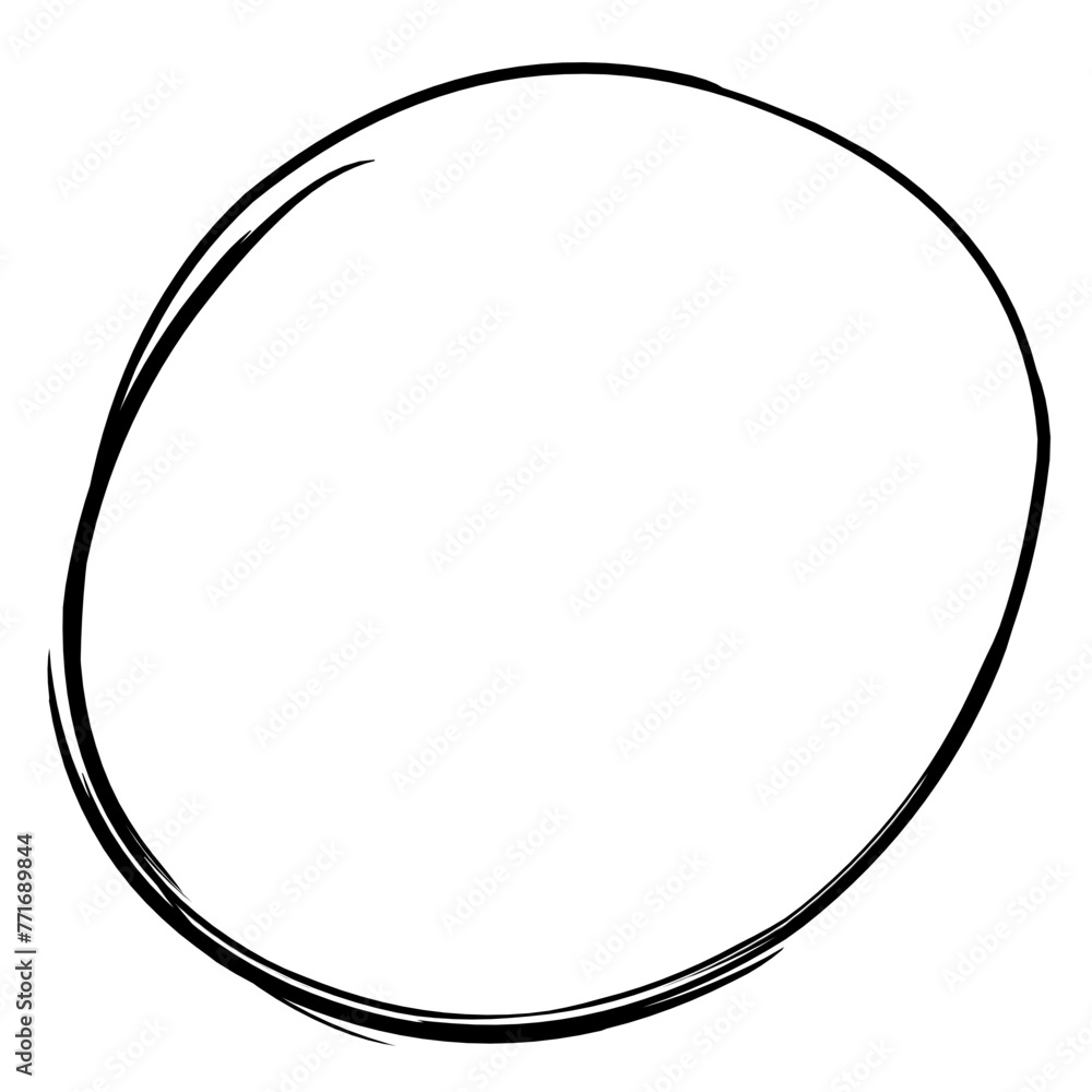 hand drawn black circle brush