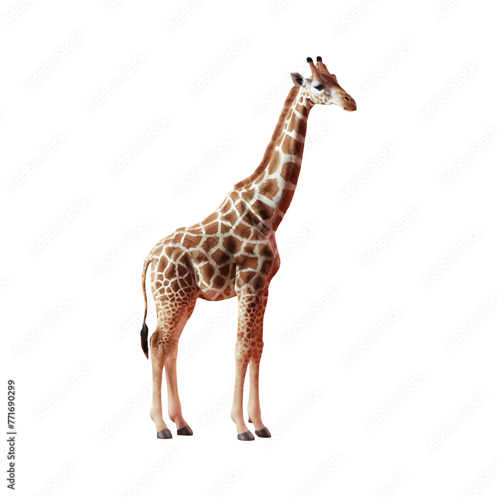 Naklejka premium Giraffe isolated on transparent background
