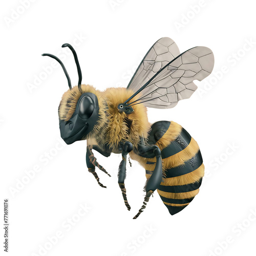 Honey bee insect bee cut out png isolated on transparent background © Pipin