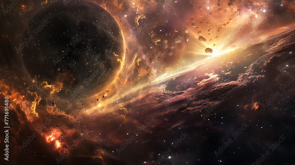 Fototapeta premium Mysterious space wallpaper for applies to graphic resources used for a variety of designs
