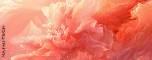 Abstract floral shapes in coral tones, suggestive of passion and vibrance, suitable for artistic and romantic themes