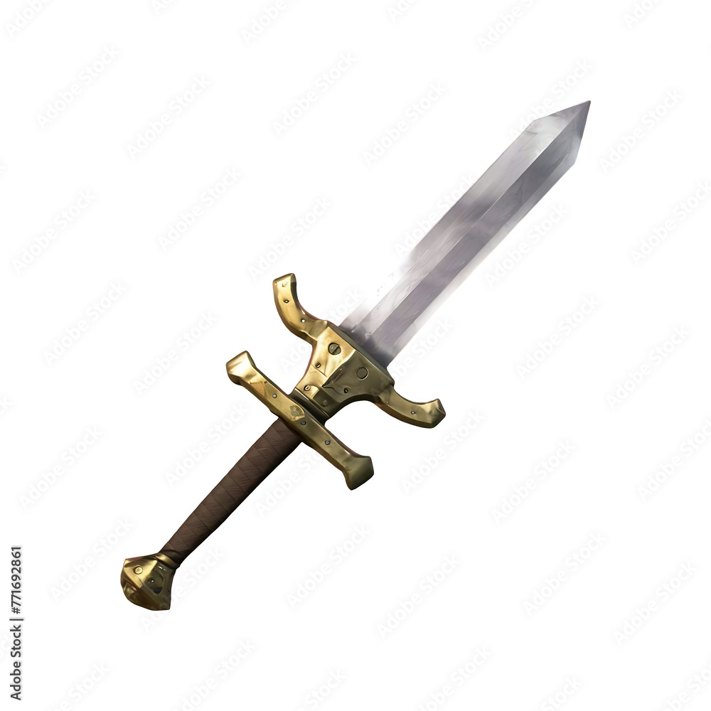 Knight steel sword isolated on transparent background Knight steel sword isolated on transparent background