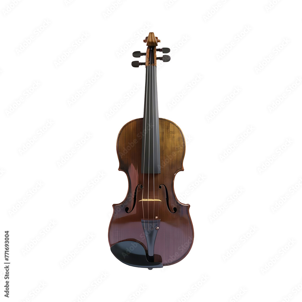 Naklejka premium Musical instrument violin isolated on transparent background