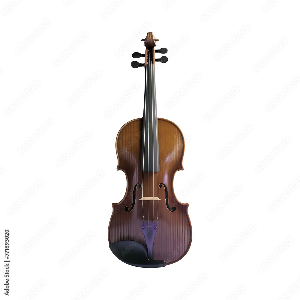 Fototapeta premium Musical instrument violin isolated on transparent background
