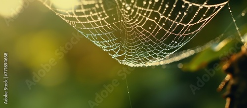 spider web on the tree trunk background