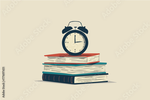 clock on books