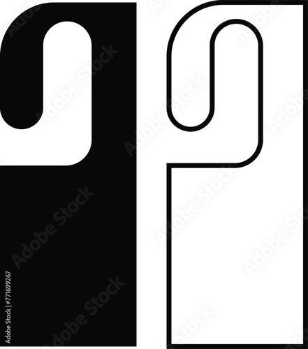 Hotel door hanger tags outline template icon signs set flat style design line vector collections. Empty door flyer or do not disturb mock up isolated on transparent background. Paper Door Handle Lock.