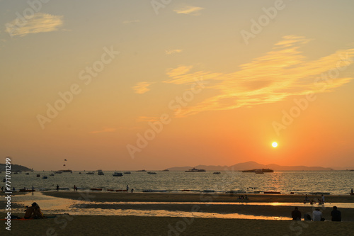 Pattaya beach, Pattaya city in Thailand is the best point and popular tourists © grooveriderz