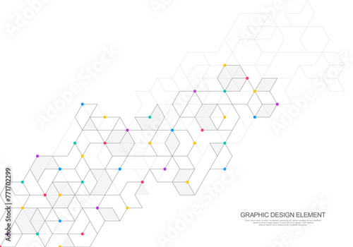 Abstract vector background with simple geometric figures and dots. Graphic design element and polygonal shape pattern