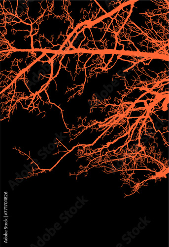arboles, vector, silueta, paisaje, arbol, florecer, ramas, hojas, bosque, ilustracion, arte, naturaleza, descanso, follaje, textura