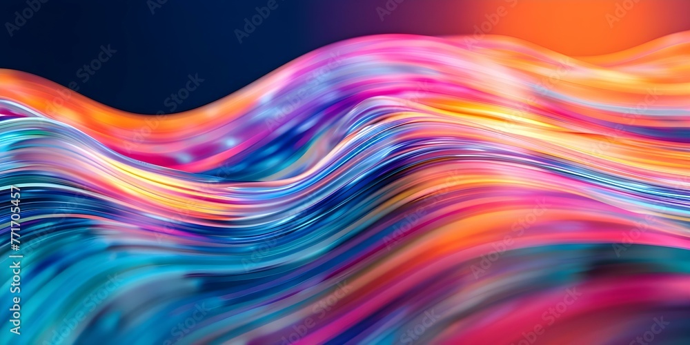 Obraz premium Connecting Banks, Retailers, and Customers Through Colorful Data Streams in a Digital Finance Ecosystem with Real-Time Analytics. Concept Digital Finance Ecosystem, Real-Time Analytics, Banks