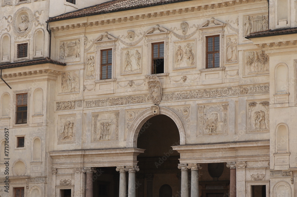 Villa Medici Facade Detail in Rome, Italy