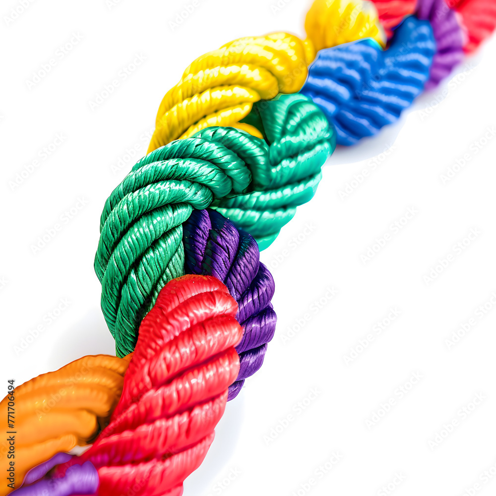 braid of colorful rope in landscape AI generative braid of colorful rope in landscape AI generative