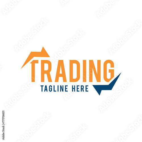 Trading text signage creative wordmark vector logo design template