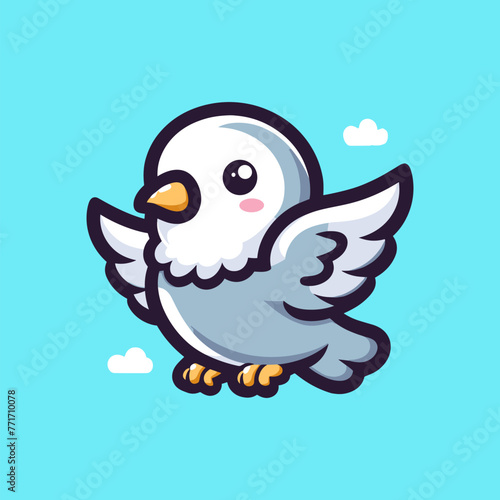 Pigeon Cute Mascot Logo Illustration Chibi Kawaii is awesome logo, mascot or illustration for your product, company or bussiness © Artbibun