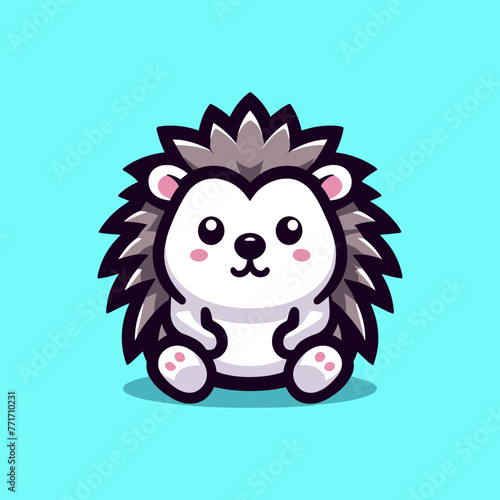 Porcupine Cute Mascot Logo Illustration Chibi Kawaii is awesome logo, mascot or illustration for your product, company or bussiness