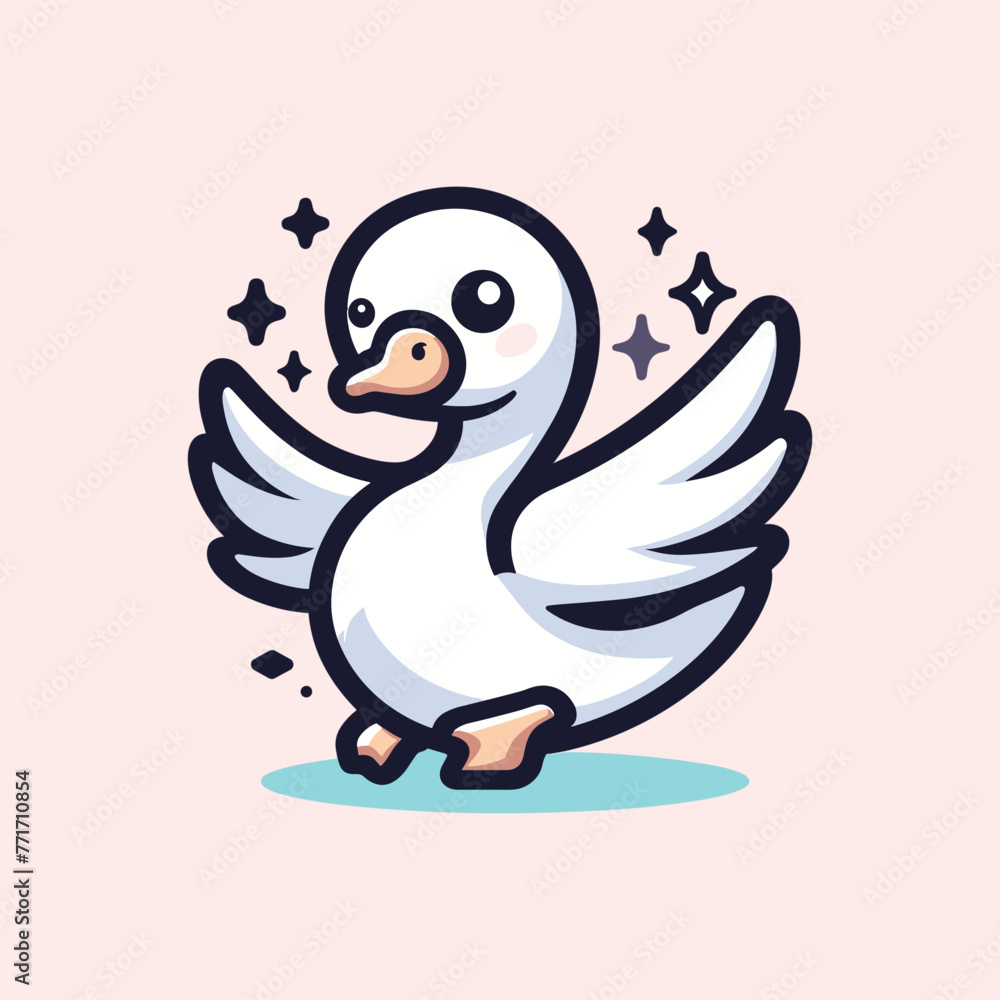 Swan Cute Mascot Logo Illustration Chibi Kawaii is awesome logo, mascot or illustration for your product, company or bussiness Swan Cute Mascot Logo Illustration Chibi Kawaii is awesome logo, mascot or illustration for your product, company or bussiness