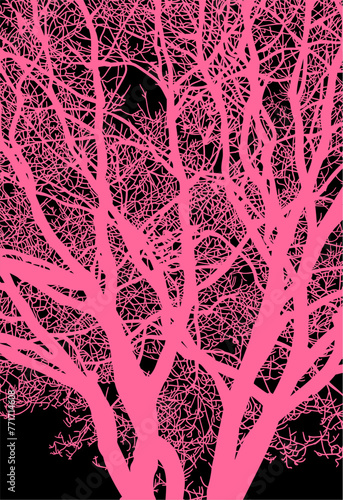 arboles, vector, silueta, paisaje, arbol, florecer, ramas, hojas, bosque, ilustracion, arte, naturaleza, descanso, follaje, textura