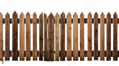 Classic Wooden Barrier: Isolated Brown Fence Panel