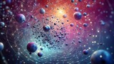 3D Sphere Molecules Galaxy background