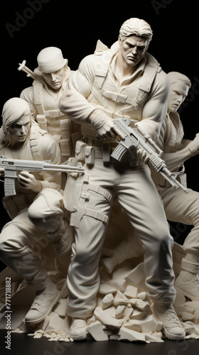 Sculpture of Special Forces Team