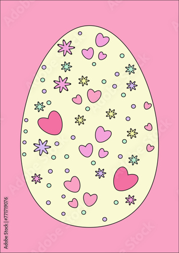 Vector beautiful cute easter decorated egg poster
