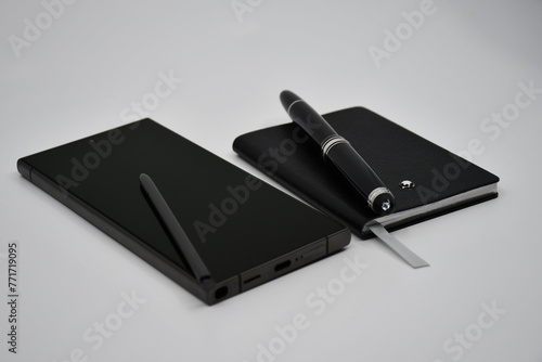 Luxury Smartphone and luxury notebook with pen