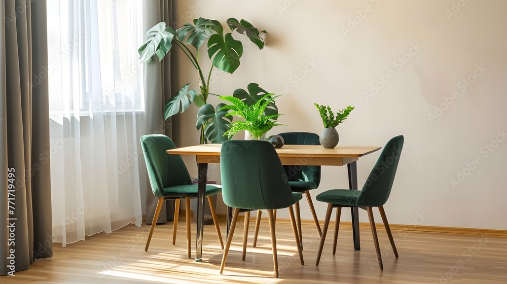 Obraz premium Industrial home interior design of modern living room.