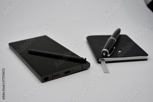 Luxury Smartphone and luxury notebook with pen