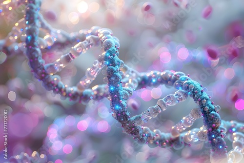 Vibrant D DNA Helix Showcasing Intricate Molecular Structures and Scientific Complexity in Soft Hues