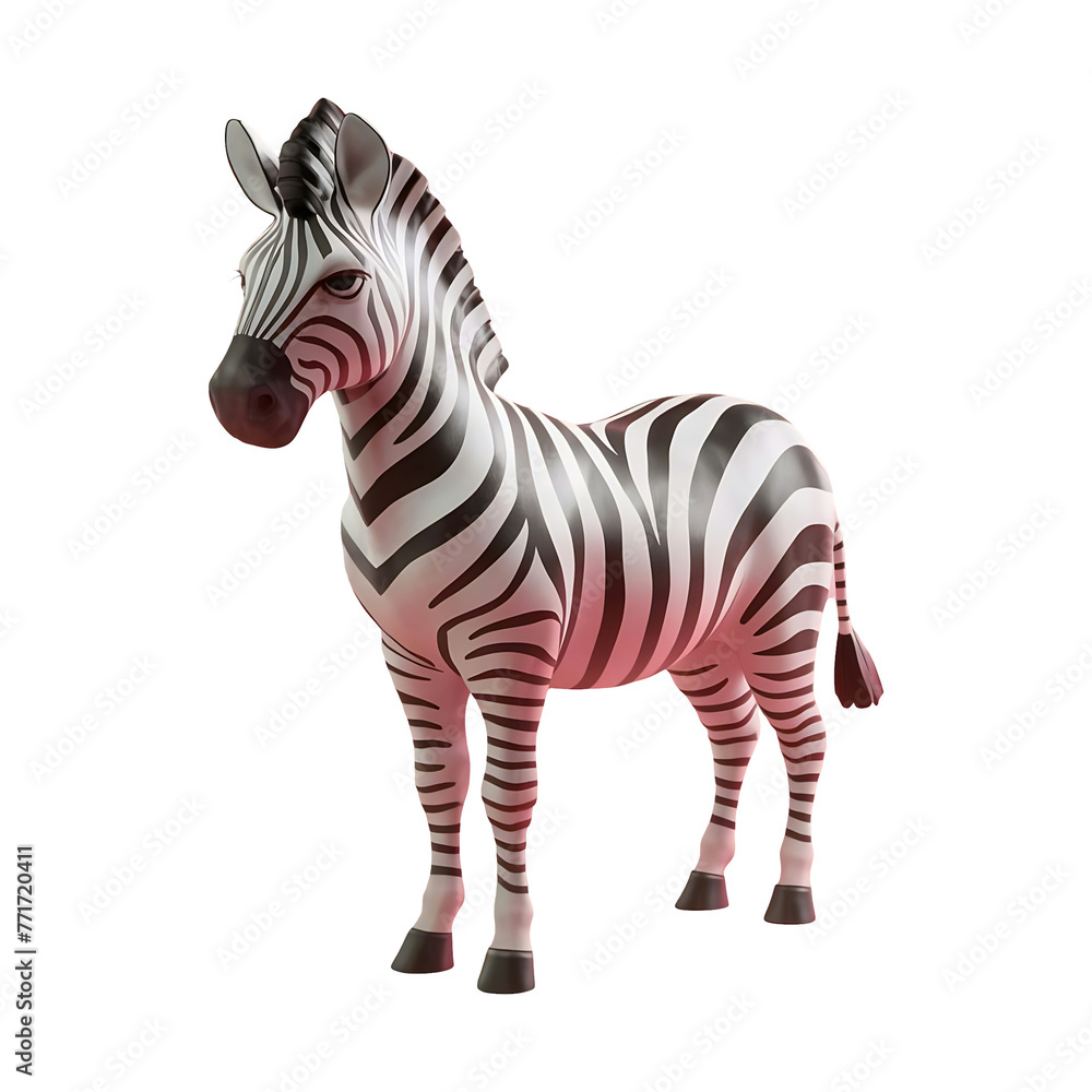 Obraz premium Zebra zebra with black and white stripes isolated on transparent background