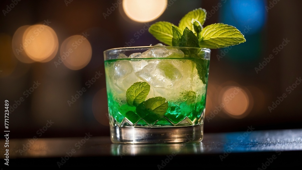 Mint Julep Cocktail at the beach bar. Mint Julep Cocktail at the beach bar.