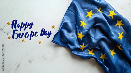 Memorial day, May 9, Europe Day. Vector cartoon calendar. May 9, 1945 marks the unification of Europe after the Second World War II. the anniversary of the European Union. ai generated  photo