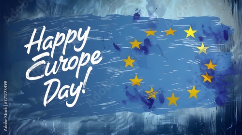 Memorial day, May 9, Europe Day. Vector cartoon calendar. May 9, 1945 marks the unification of Europe after the Second World War II. the anniversary of the European Union. ai generated  photo