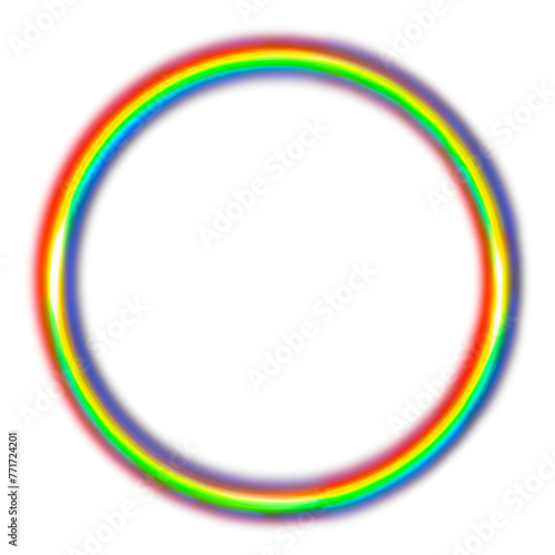 Rainbow neon ring, round frame. Lgbt pride colors.