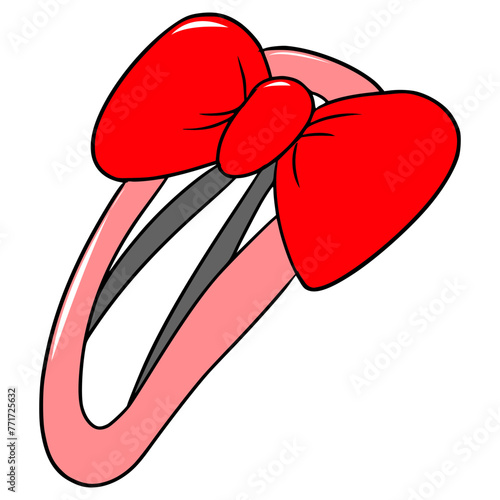 pink hairpin illustration hand drawn Isolated vector	