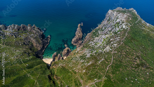 Hidden beach amongst the cliffs 