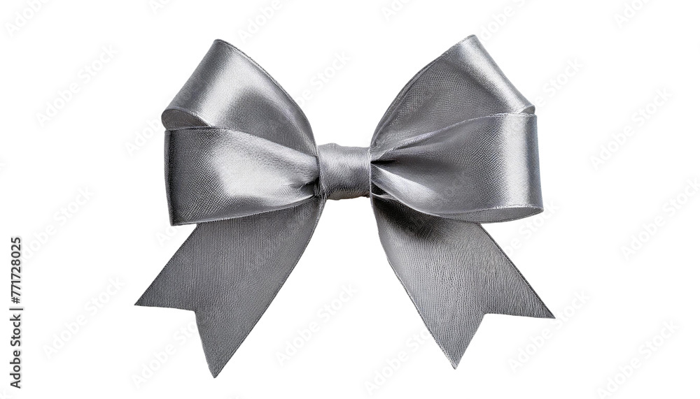 Grey ribbon tie bow, isolated on transparent background. Grey ribbon tie bow, isolated on transparent background.