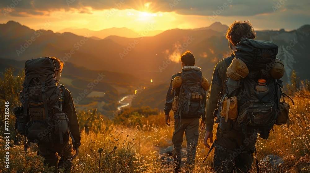 Breathtaking Mountain Sunset View During an Adventurous Journey Breathtaking Mountain Sunset View During an Adventurous Journey
