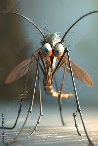 Close Up of Mosquito on a surface