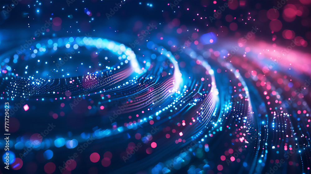 Futuristic digital code with circular blue and purple lines. Illustration of technological progress. banners, brochures, websites. Modern, elegant and dynamic design. Futuristic digital code with circular blue and purple lines. Illustration of technological progress. banners, brochures, websites. Modern, elegant and dynamic design.