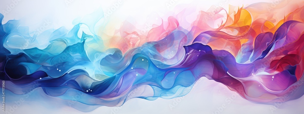 Prism of liquid dreams swirling in an abstract masterpiece, abstract colorful wave and smoke background
