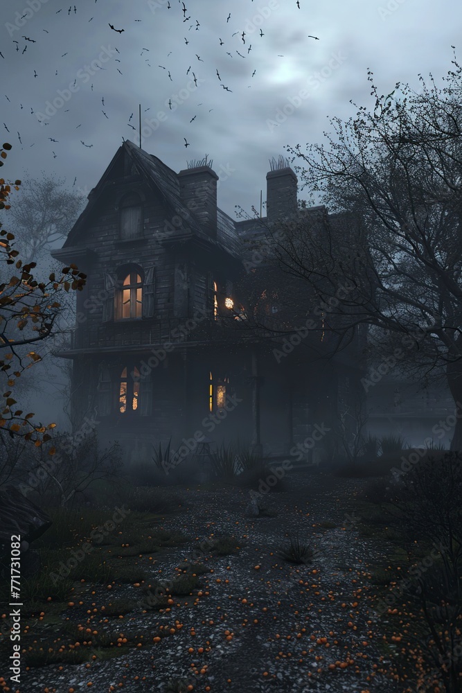 Creepy House and Full Moon