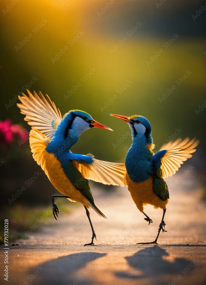 kingfisher on a branch dancing couple bird. kingfisher on a branch dancing couple bird.