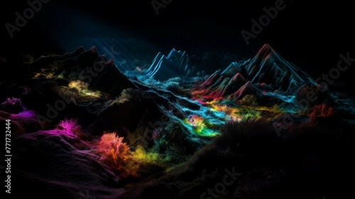 Backdrop digital colors on the subject of Universe, Nature, landscape painting, creativity and imagination. High quality photo