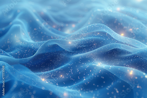 Background of blue ocean with a lot of sparkles in it. The sparkles are scattered all over the ocean, giving it a dreamy and ethereal feel